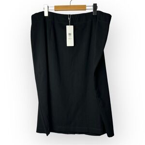 Eileen Fisher Women Black Viscose Ponte Pencil Skirt 2x